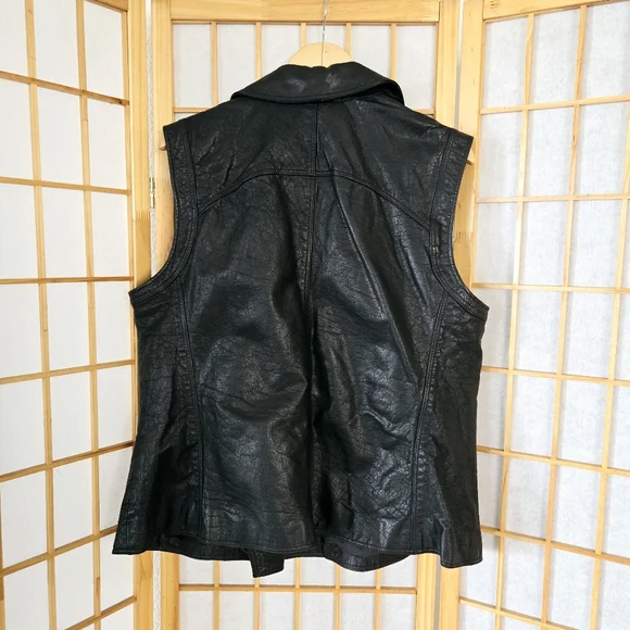 NWT Sejour Black Leather Vest (18W) - Picture 2 of 4